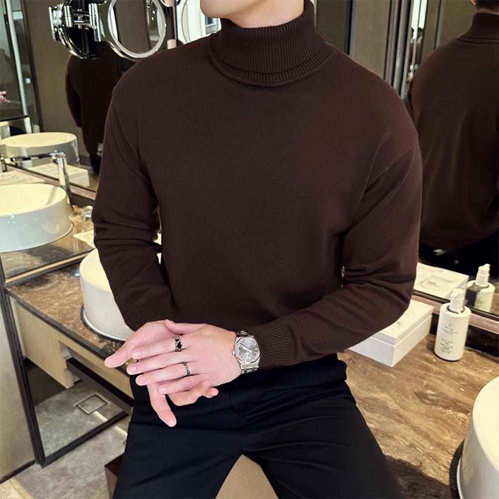 King Billion Koreaanse Trend Herfst Winter Truien Heren Truien Fleece Voering Turtleneck Gebreide Sweatshirt Warme Onderkant Shirts M