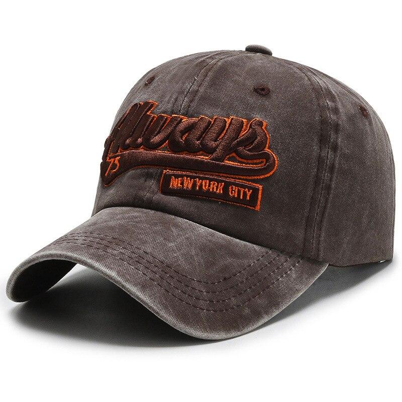 Northwood Katoenen Baseball Cap Voor Mannen Gewassen Letter Dames Dad Hat Snapback Hip Hop Trucker Caps 56-60 cm donkerbruine kleur