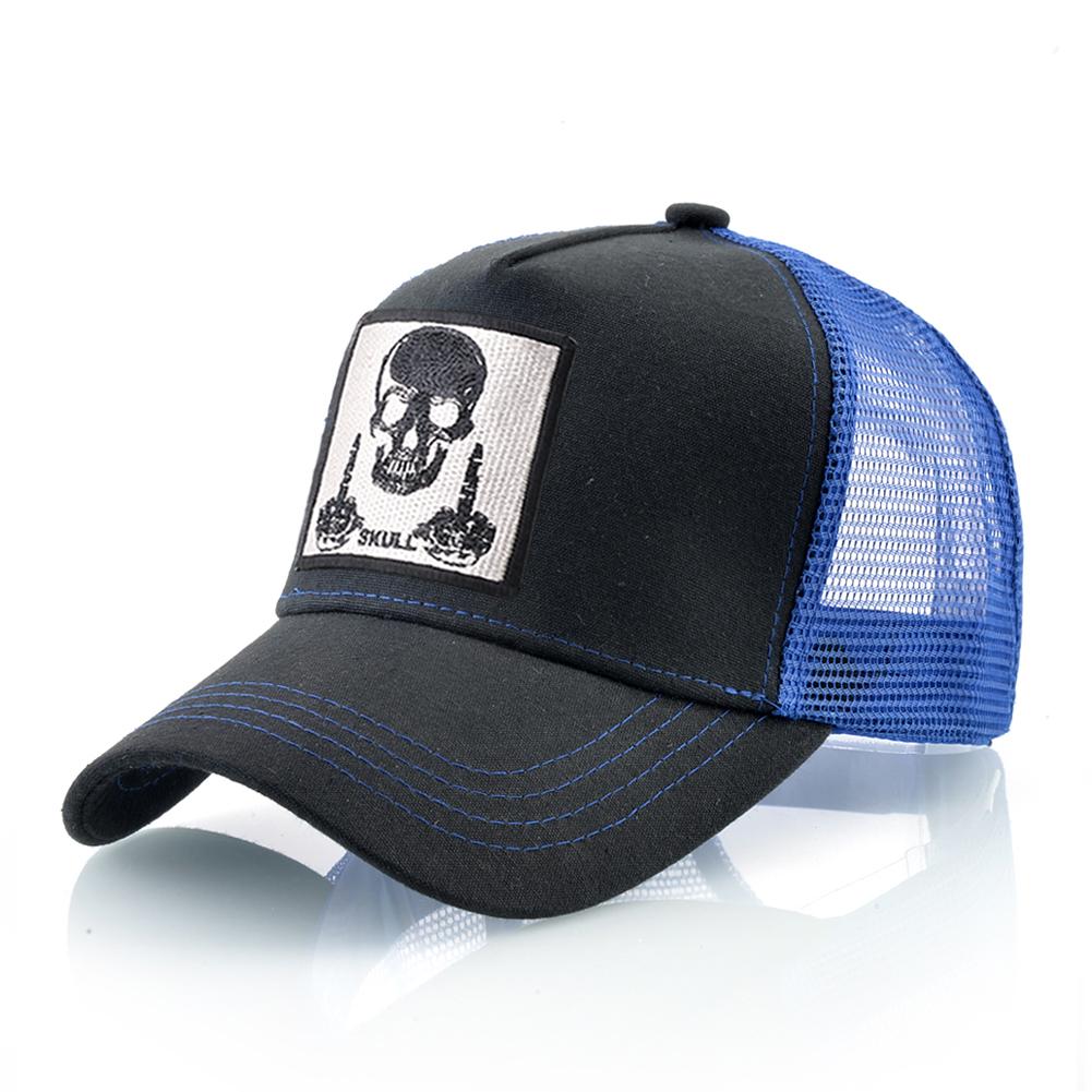 Kissbaobei Heren baseballpet met borduurwerk schedel patch snapback hiphop trucker cap dames vier seizoenen outdoor ademend vizier bot hoeden 56-59CM
