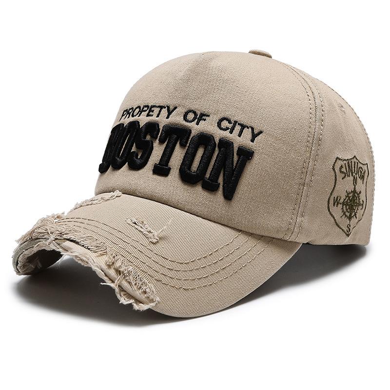 ONIHUA Mannen Letter Denim Baseball Cap Dames Lente Zomer Cap Zonnescherm Hoed Borduren Paardenstaart Panama Cap Snapback Hoed Zonneklep Hoeden Vissershoed Piekpet