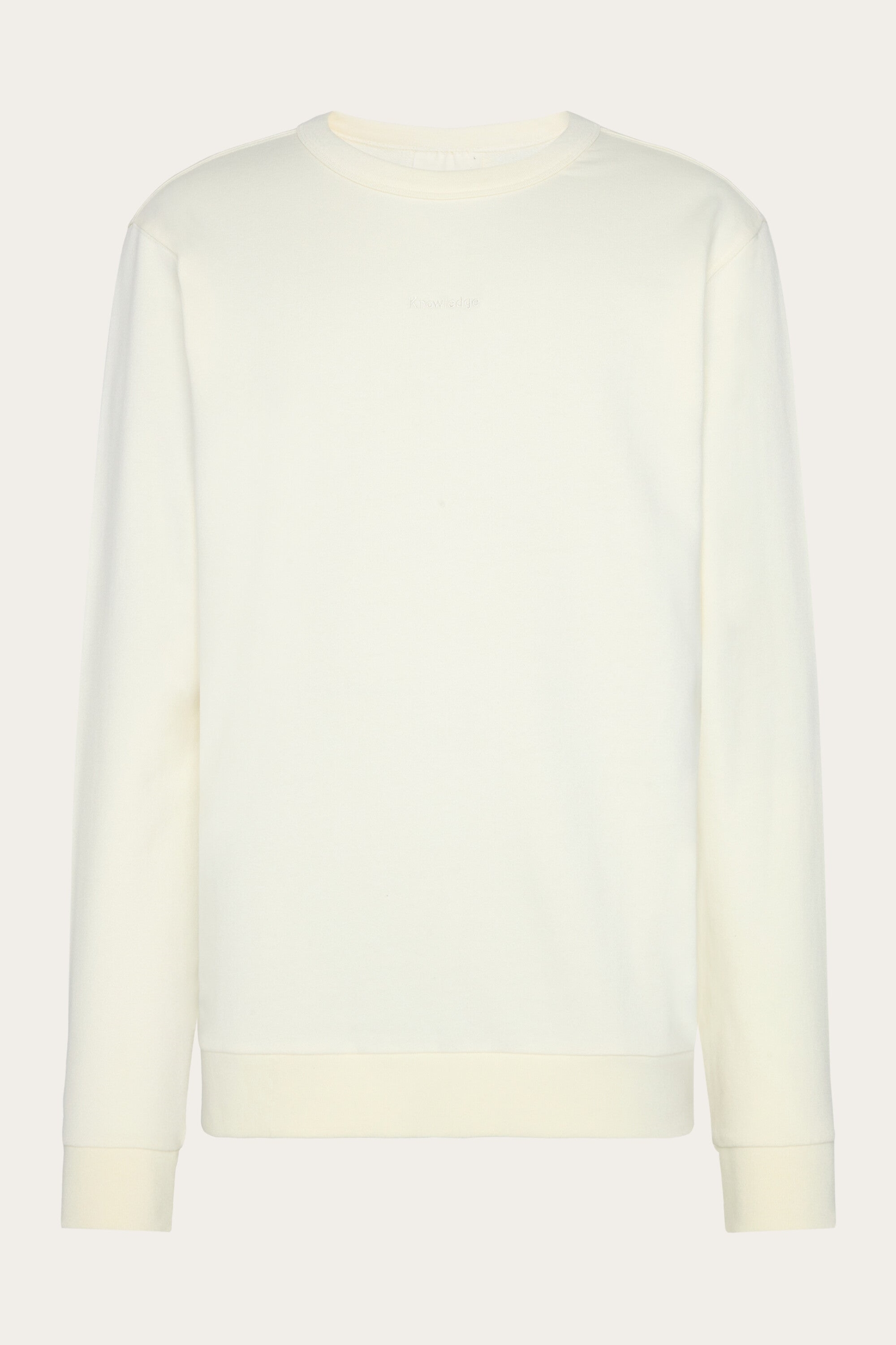 KnowledgeCotton Apparel Herren vegan Sweatshirt Stickerei Rundhalsausschnitt Reiher WeiÃŸ