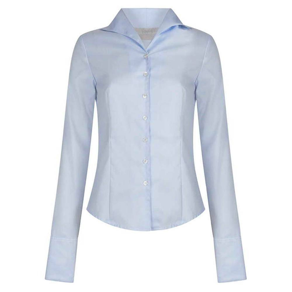 Anna Lascata Damesblouse Tulip Herringbone blue