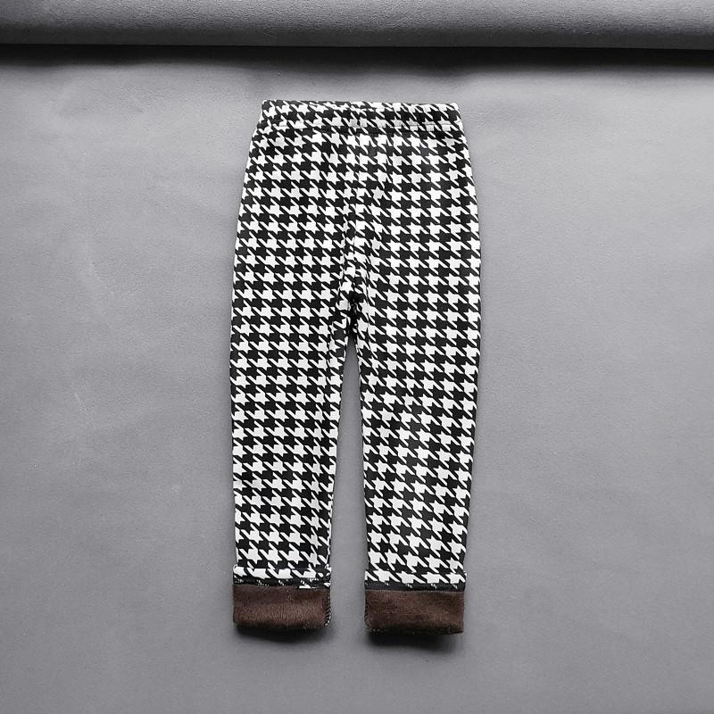 QEENRAAN Herfst Winter Meisjesleggings Kinderen Dikke Warme Dot Luipaard Plus Fluwelen Broek Kinderen Bloemenbroeken 120