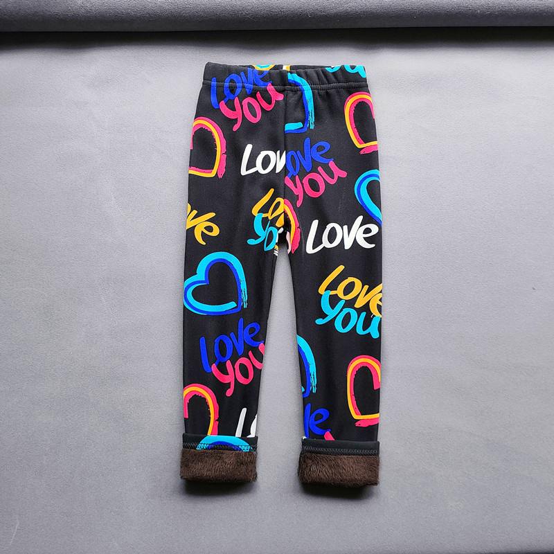 QEENRAAN Herfst Winter Meisjesleggings Kinderen Dikke Warme Dot Luipaard Plus Fluwelen Broek Kinderen Bloemenbroeken 140