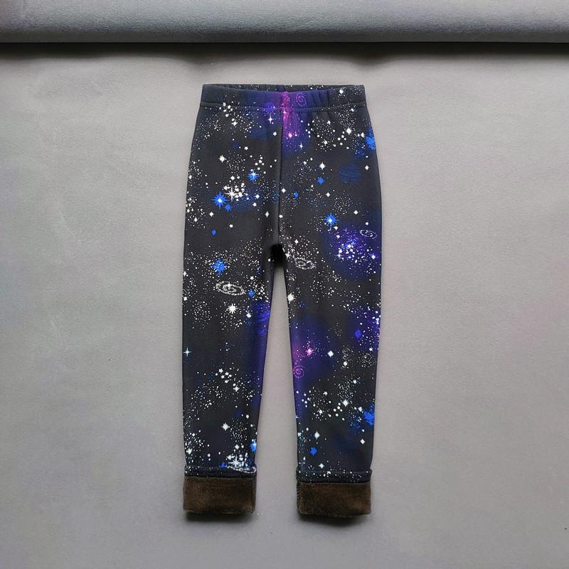 QEENRAAN Herfst Winter Meisjesleggings Kinderen Dikke Warme Dot Luipaard Plus Fluwelen Broek Kinderen Bloemenbroeken 120