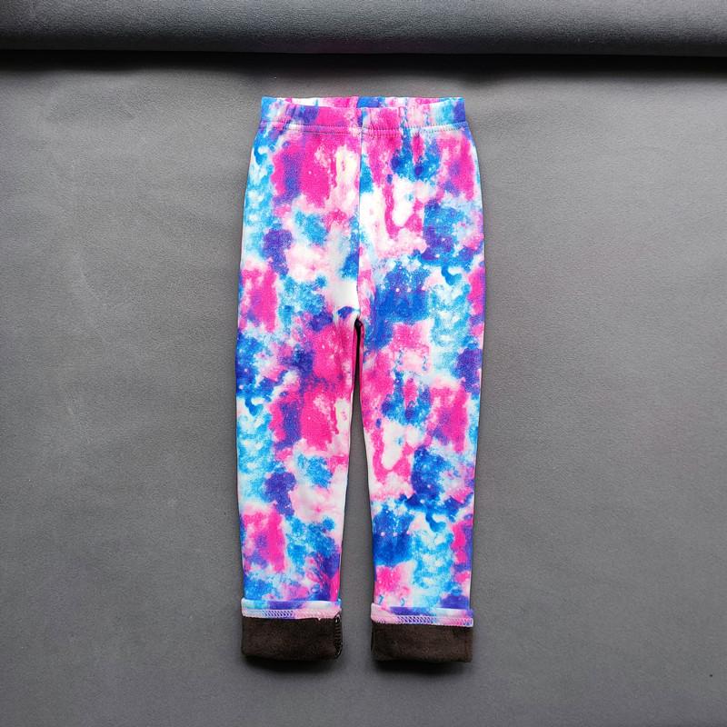 QEENRAAN Herfst Winter Meisjesleggings Kinderen Dikke Warme Dot Luipaard Plus Fluwelen Broek Kinderen Bloemenbroeken 120
