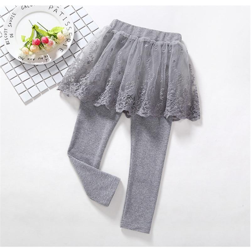 Topzeros Katoenen babymeisjesleggings Kant Prinsesrok-broek Lente Herfst Kinderen Slanke rokbroek Kinderkleding 120