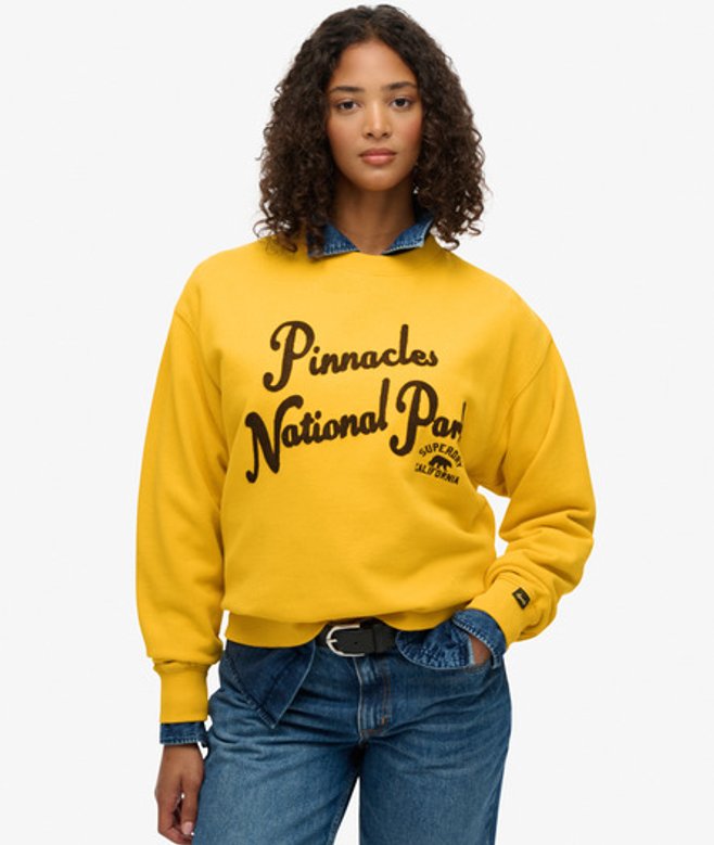Superdry Lo-fi Outdoor Sweatshirt met Losse Pasvorm Gold