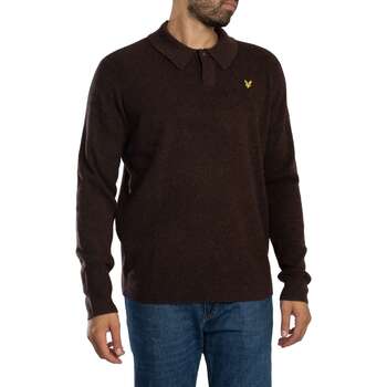 Lyle & Scott Polo Shirt Lange Mouw Lyle & Scott Rugby relaxed poloshirt van lamswolmix