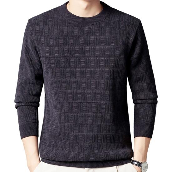 Guannuotong Mannen herfst winter top ronde hals dik warm zacht effen kleur lange mouw trui middenlengte casual dieptepunt top trui mannelijke winterkleding L