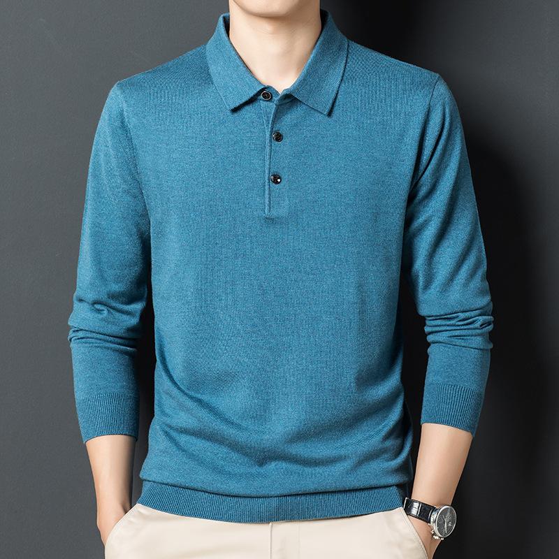 Garbword Lente Nieuwe Heren Lange Mouw Trui Casual Koreaanse Stijl Heren Effen Kleur Revers Trui voor Heren XXXL