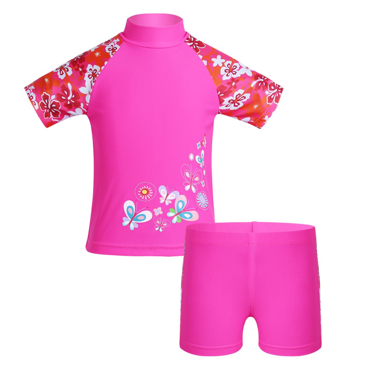 IEFiEL Meisjes Tankini Zomer Strandfeest Kledingset Bloemenprint Badpak Badmode Set Tops met bodems Badpak 8-10 Years rozerode kleur