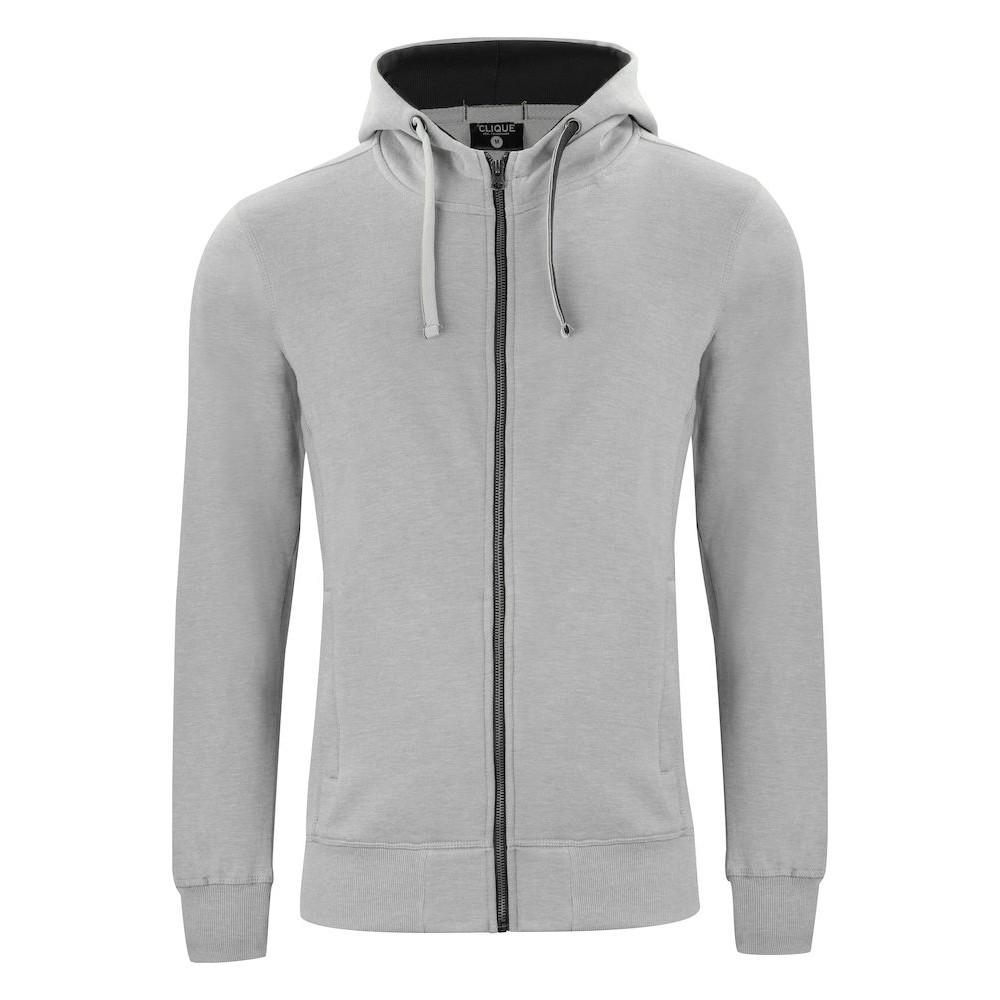 Pertemba FR - Apparel Clique Klassieke gemêleerde herenhoodie met volledige ritssluiting L grijs