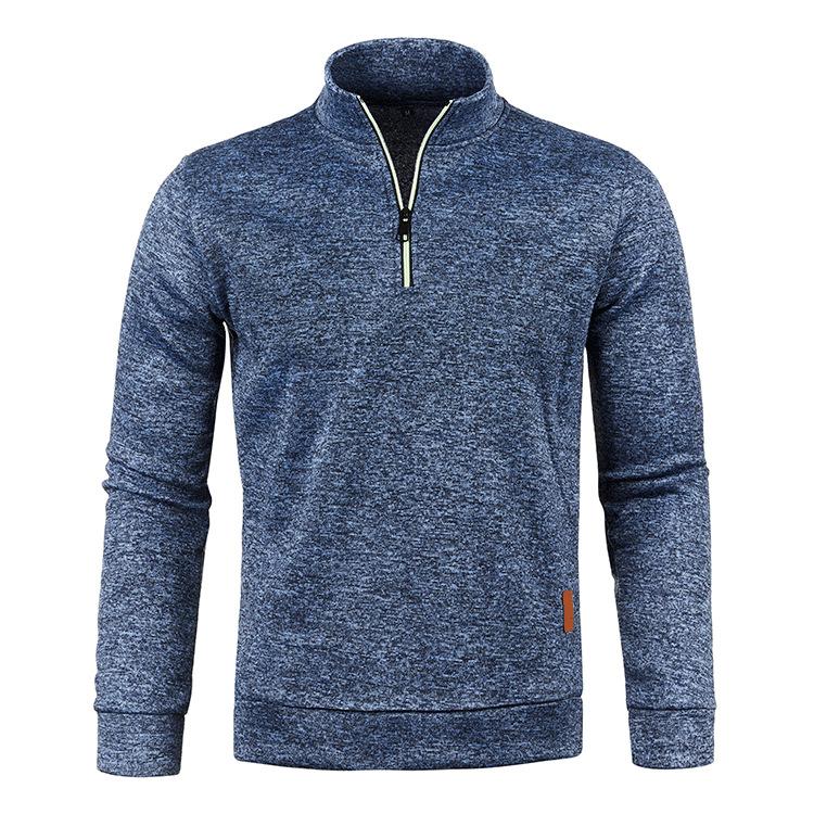TUVBNRD24 Nieuwe Herfst Winter Heren Sweatshirts Casual Trui Heren Warme Tops Man Slanke Opstaande Kraag Truien Mannelijke Jassen Half Zip sweatshirst Yasheng 3XL marineblauwe kleur