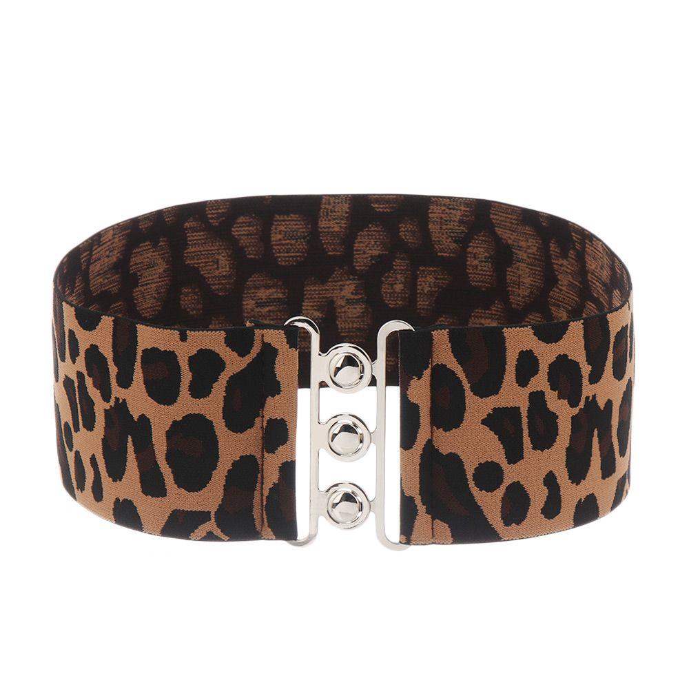 Lebucang Vrouwen Casual Cinch Brede Elastische Riem Jurk Cummerband Tailleband Metalen Gesp Tailleband