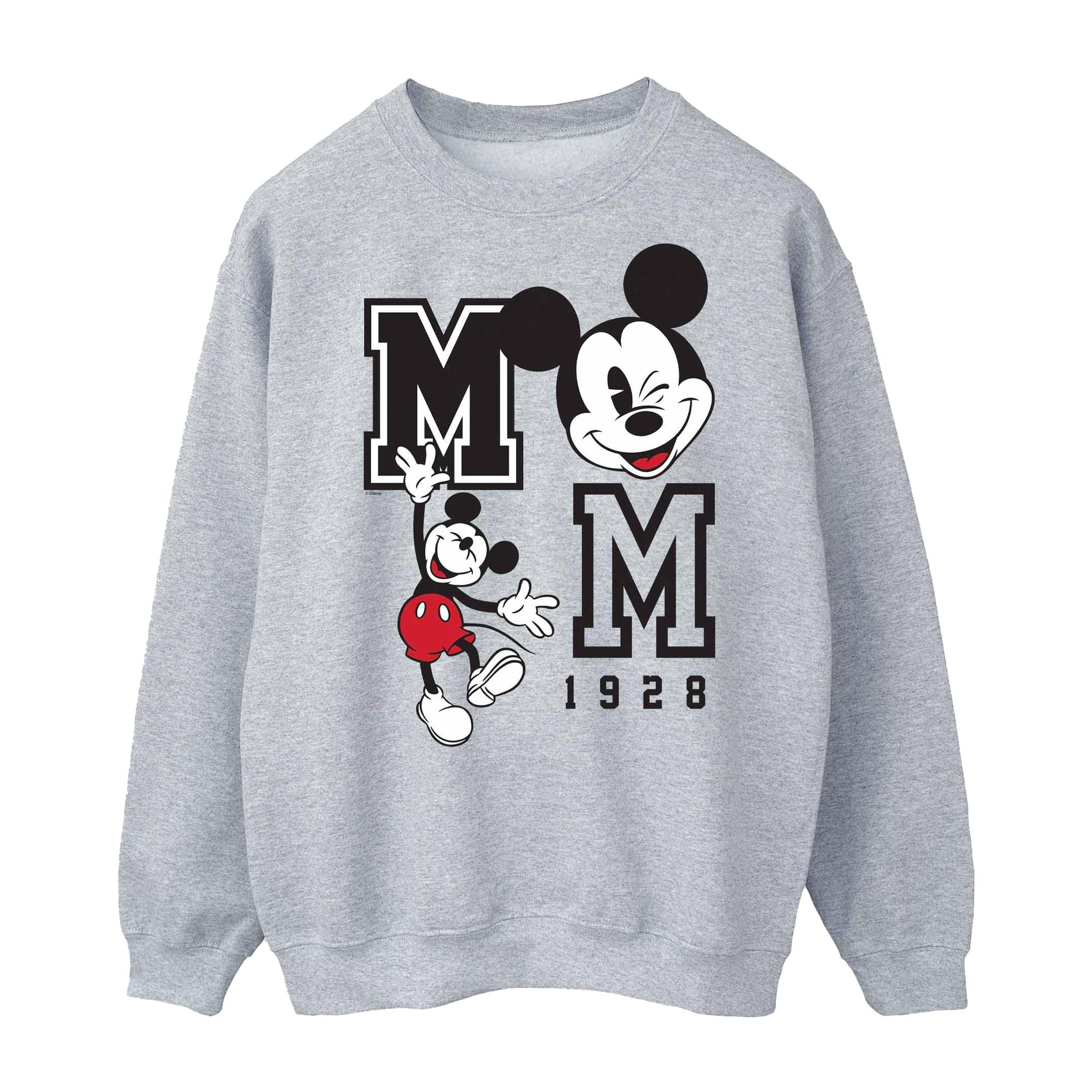 Disney heren Jump en Wink Mickey Mouse-sweatshirt M grijs