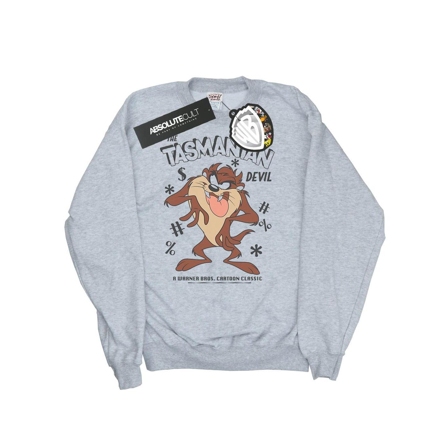 Looney Tunes Heren Tasmaanse Duivel Vintage Katoenen Sweatshirt XXL grijs