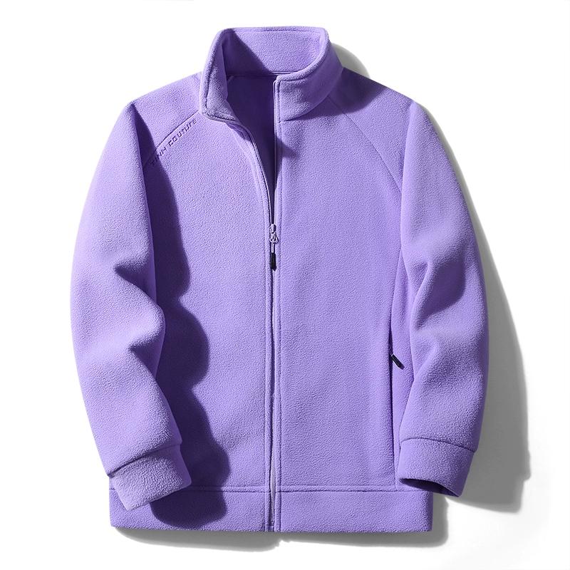Free Country Mens Streetwear Sweatshirt Fleece Winter Zipper Fashion Mens Solid Color Loose Lamb Thick Jacket Men Clothing Men Hoodies 5XL lichtpaarse kleur