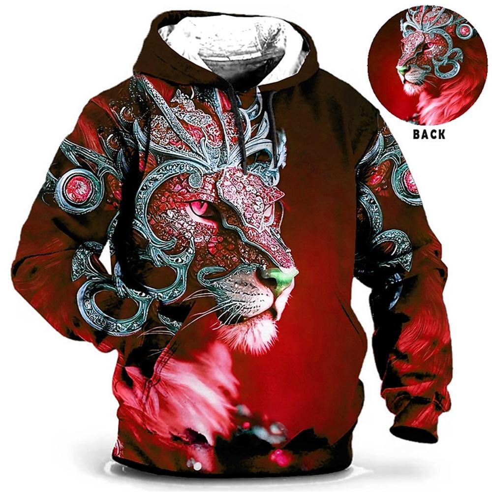 Wengy 2 Heren Hoodie 3d Tijger Gedrukt Losse Designer Sweatshirts Lente Herfst Lange Mouwen Pullover 4XL Oversized Harajuku Y2k Kleding 3XL