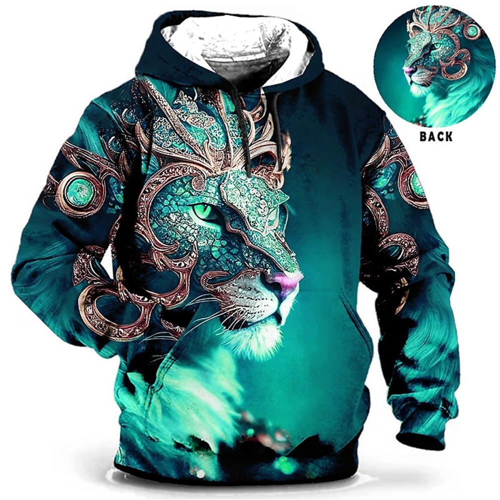 Wengy 2 Heren Hoodie 3d Tijger Gedrukt Losse Designer Sweatshirts Lente Herfst Lange Mouwen Pullover 4XL Oversized Harajuku Y2k Kleding 3XL