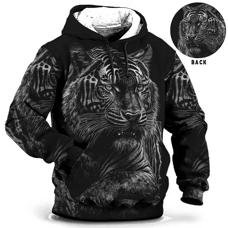 Wengy 2 Heren Hoodie 3d Tijger Gedrukt Losse Designer Sweatshirts Lente Herfst Lange Mouwen Pullover 4XL Oversized Harajuku Y2k Kleding L