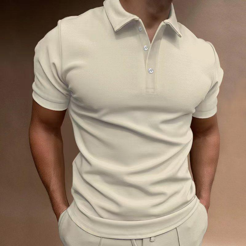 Got Now 2025 Summer European & American Men's Polo Short-Sleeve Button Shirt XL kaki