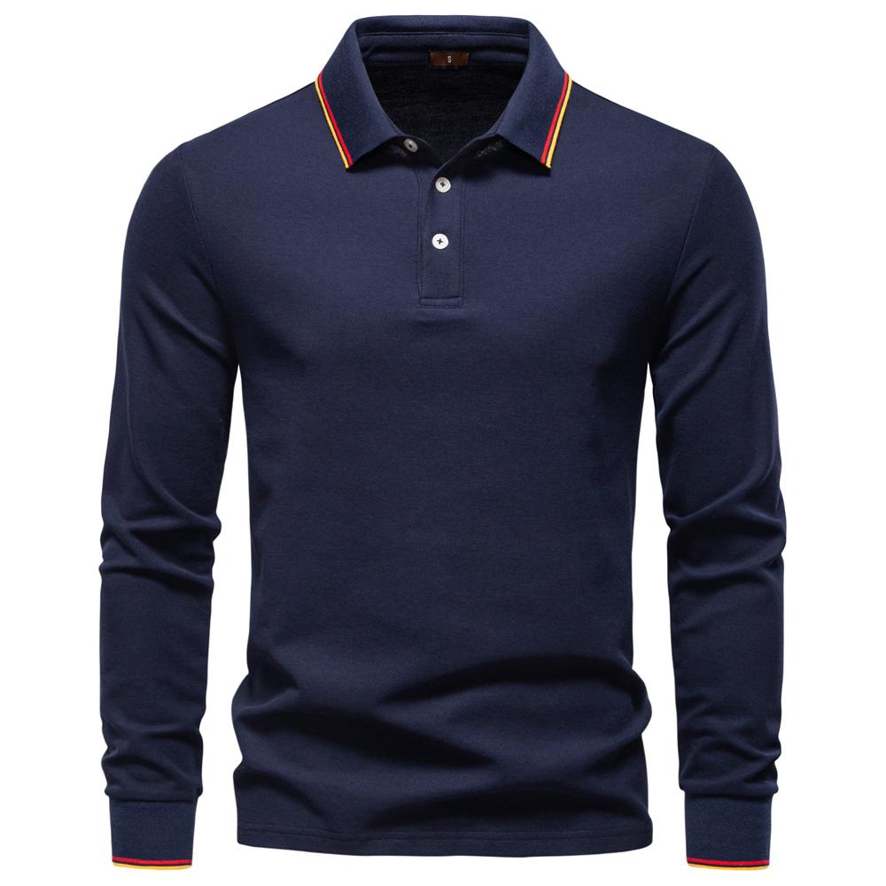 AIOPESON Men Fashion AIOPESON 2025 New Men's Polo Shirts for Men Cotton Solid Color Long Sleeve Polo Desinger Social Luxury Touch Male EUR XXL 95-105kg