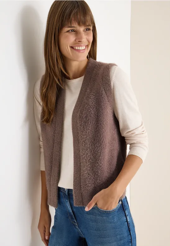 Cecil Mouwloos pluchen vest