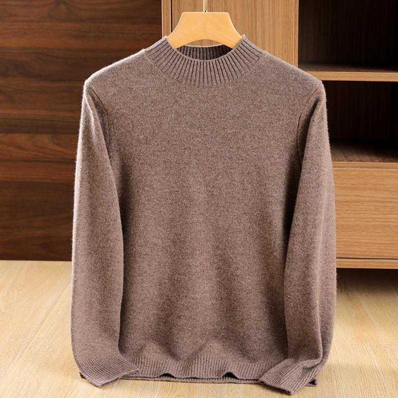 QingHe Cashmere Heren half coltrui van verdikt kasjmier Qinghe kasjmier 30% kasjmier 70% wol heren herfst en winter kasjmier zacht en warm M