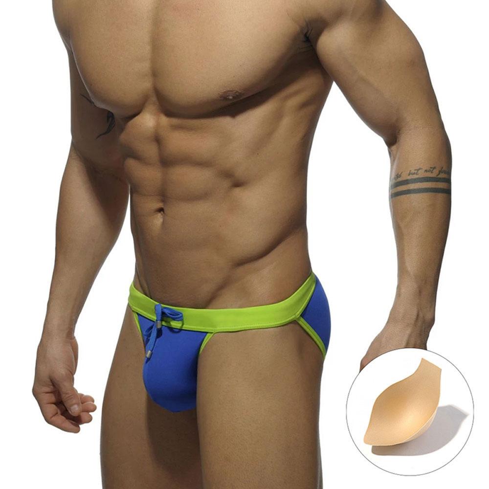 UXH Fashion UXH merk heren zwemstring slips lage taille badpak badmode strandkleding bruinen surfen XL