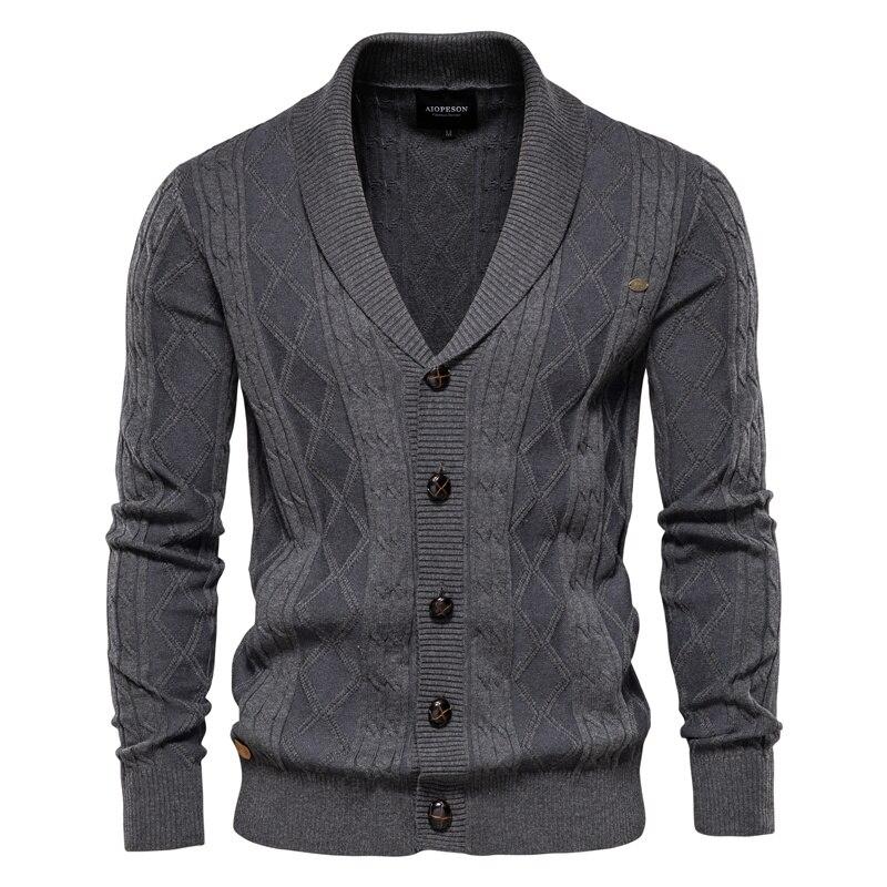 AIOPESON Men Fashion AIOPESON Katoenen vest Heren Casual Single Breasted Effen Kleur Business Heren Vesten Nieuwe Winter Mode Trui Heren 3XL 90-98 kg donkergrijze kleur
