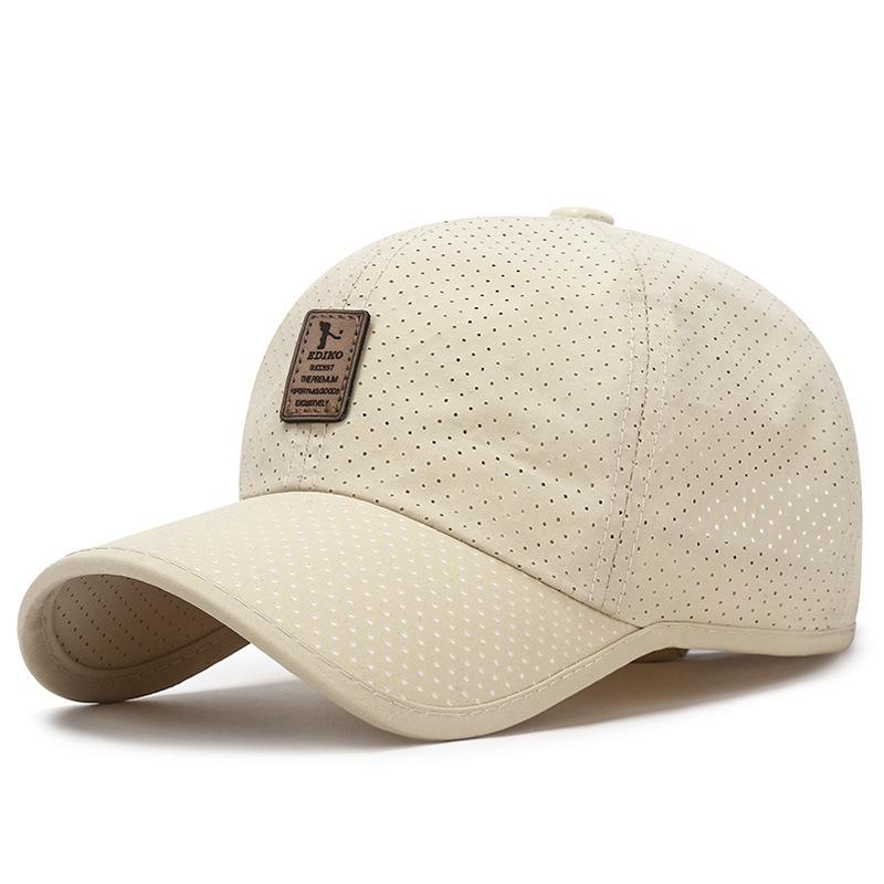 ONIHUA Zonnescherm Baseball Cap voor Mannen Mesh Sneldrogende Zonnehoed Lente Zomer Buitensporten Panama Snapback Cap Vissen Vizier Hoeden 55-60cm beige