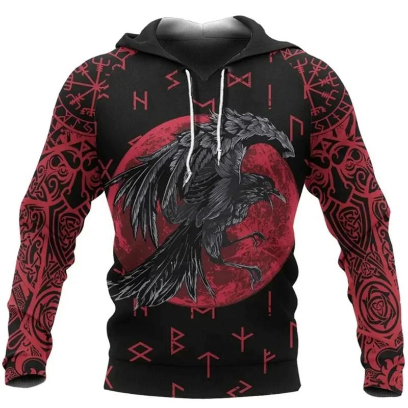 Bobby4 Viking Harajuku Pullover Nieuwe Heren Hoodie 3D Print Heren Capuchon Sweatshirt Oversized Vintage Herenkleding Herfst Lange Mouwen Tops XL