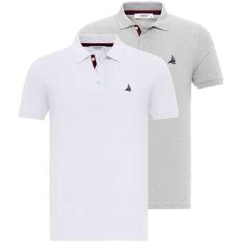 By Diess Collection Polo Shirt Korte Mouw  BY23FSBNG01-2Pack_White-GreyMelange