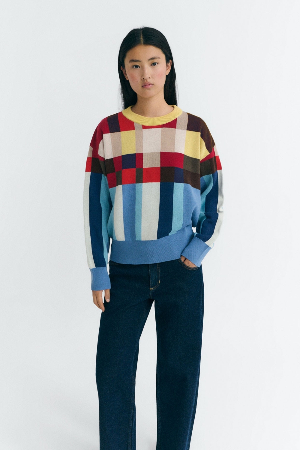 Thinking mu Damen vegan Strickpullover Petra Multicolor