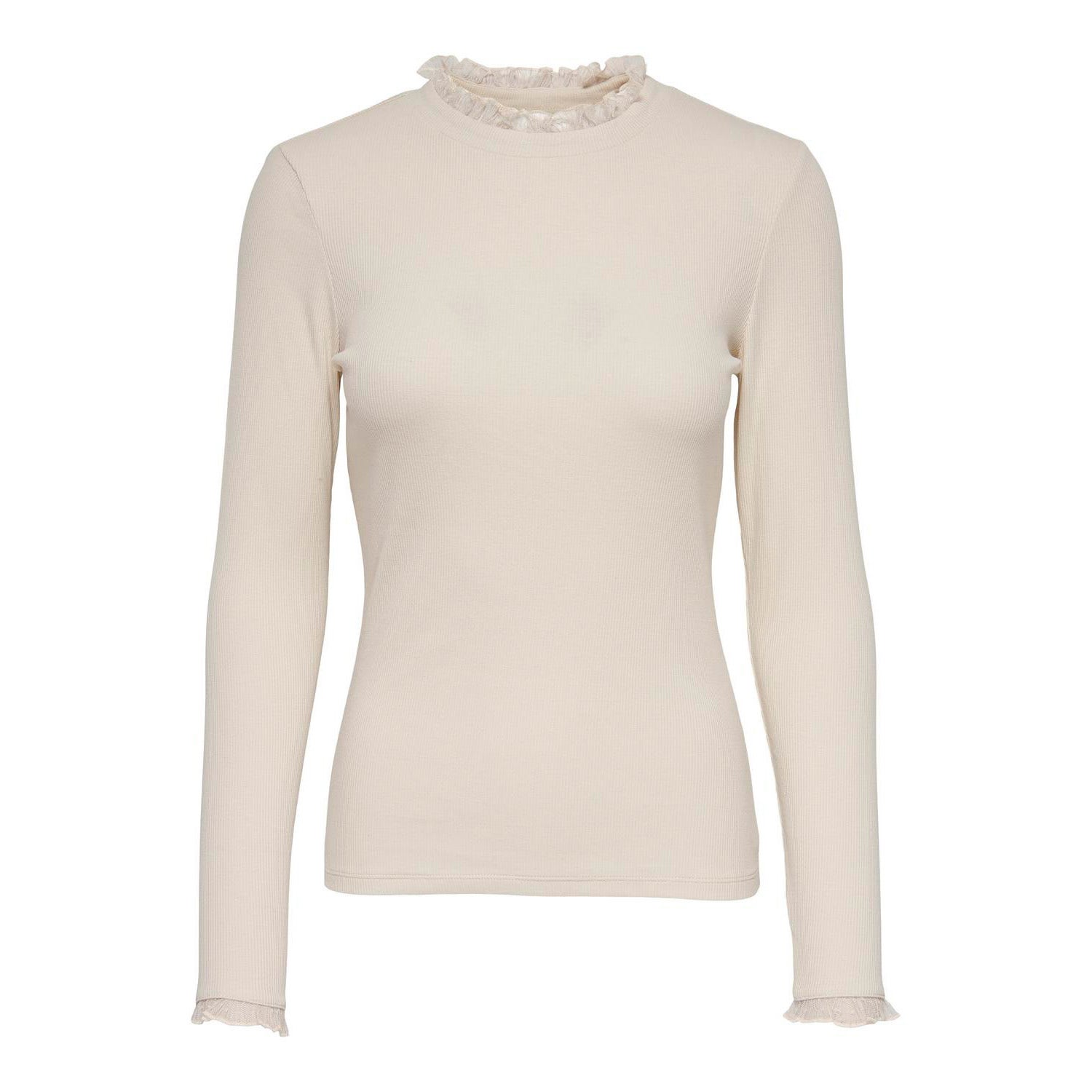 Only Shirt met lange mouwen ONLLESLIE L/S LACE MIX TOP JRS