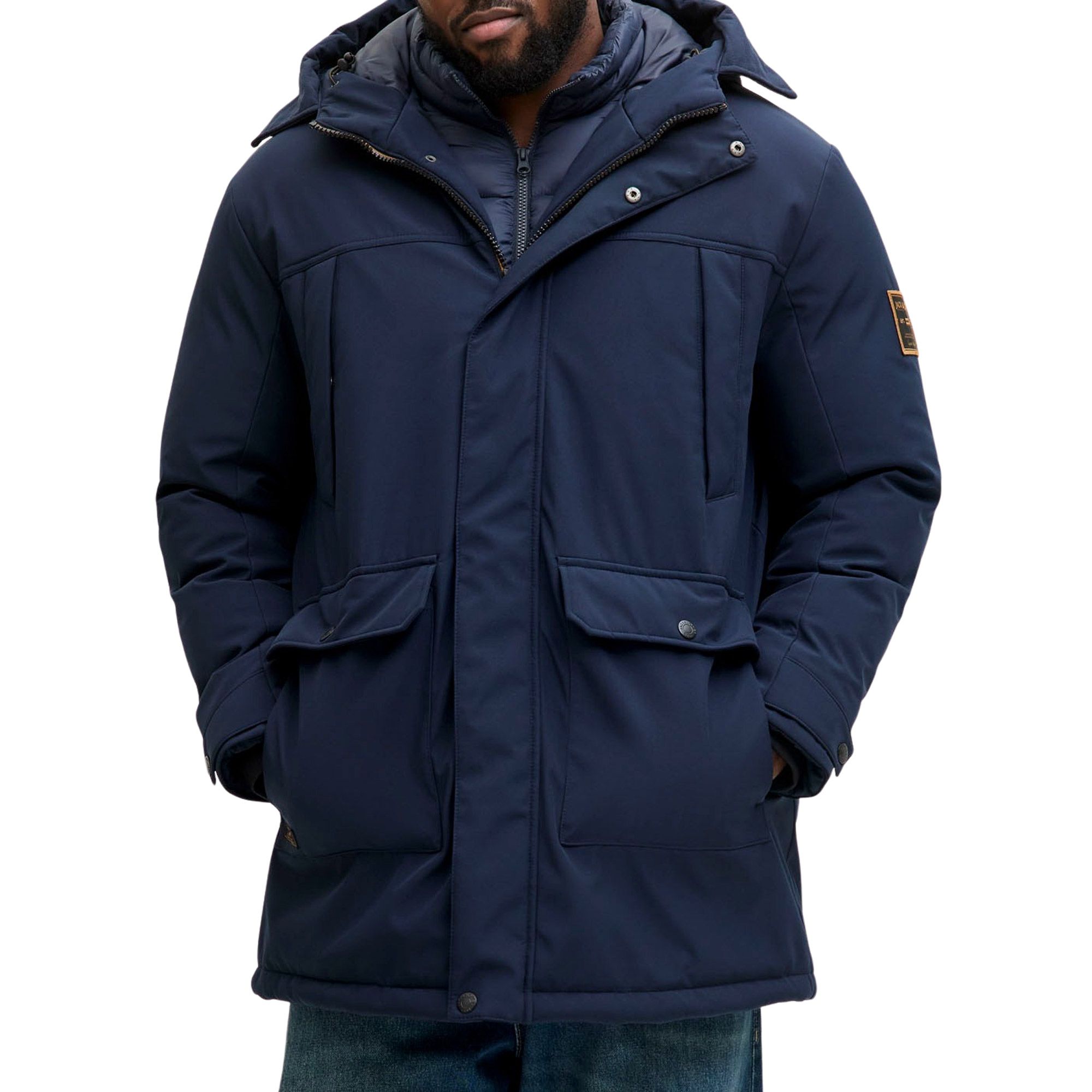 Jack & Jones Finn Softshell Parka Winterjas Heren (plussize)
