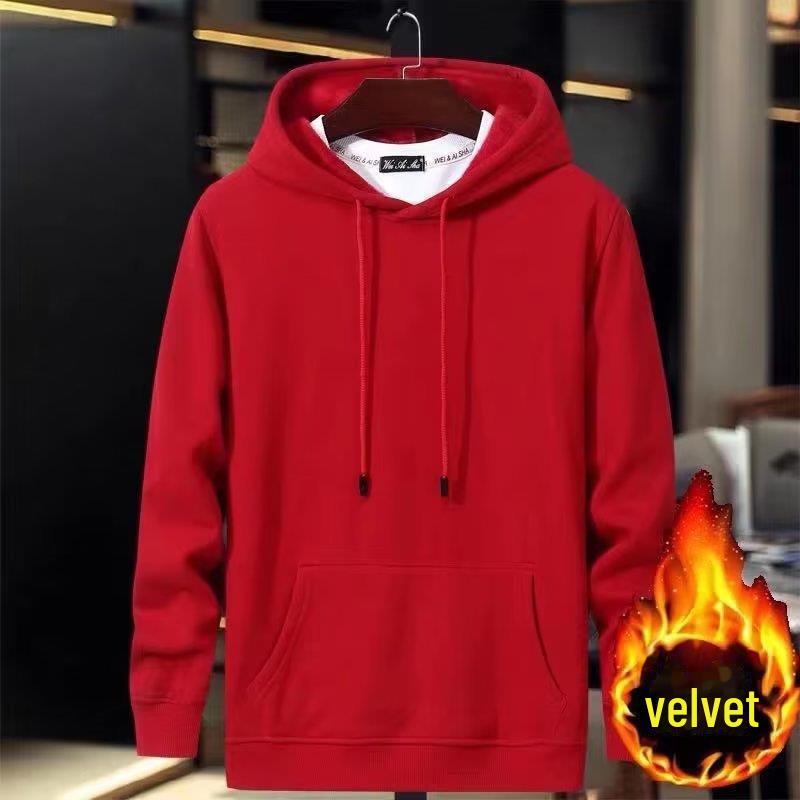 VantaGoods Heren herfst/winter plus fluweel dikke 360g puur katoenen hoodie - warm, veelzijdig, losse pasvorm voor koppels 5XL