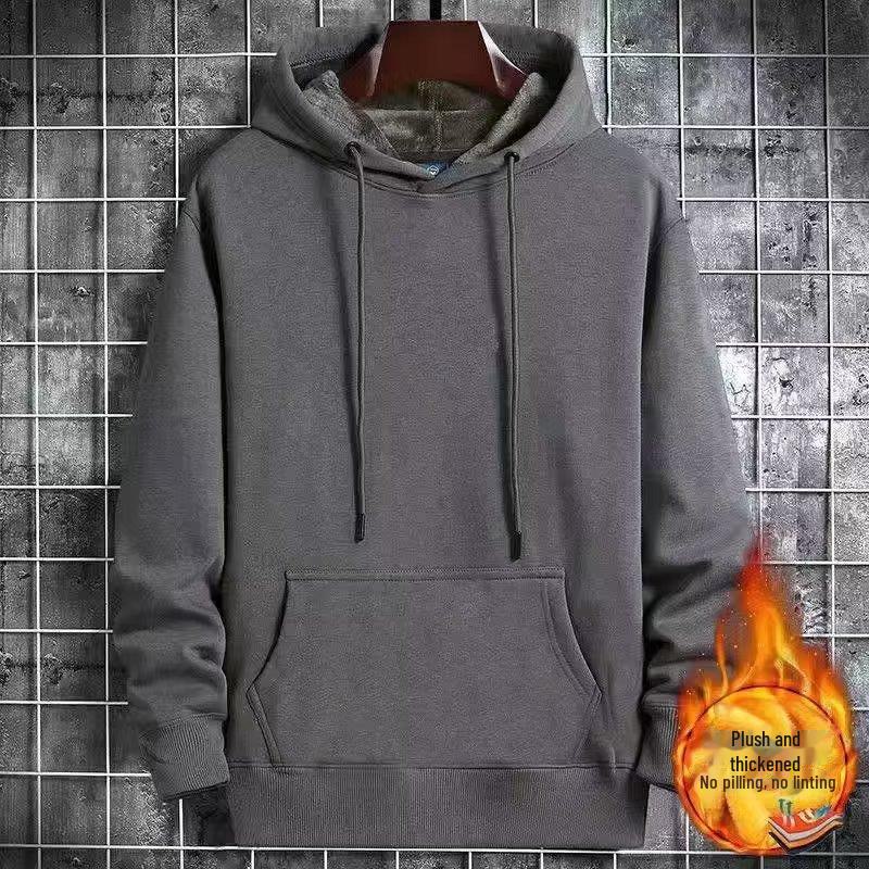 VantaGoods Heren herfst/winter plus fluweel dikke 360g puur katoenen hoodie - warm, veelzijdig, losse pasvorm voor koppels L