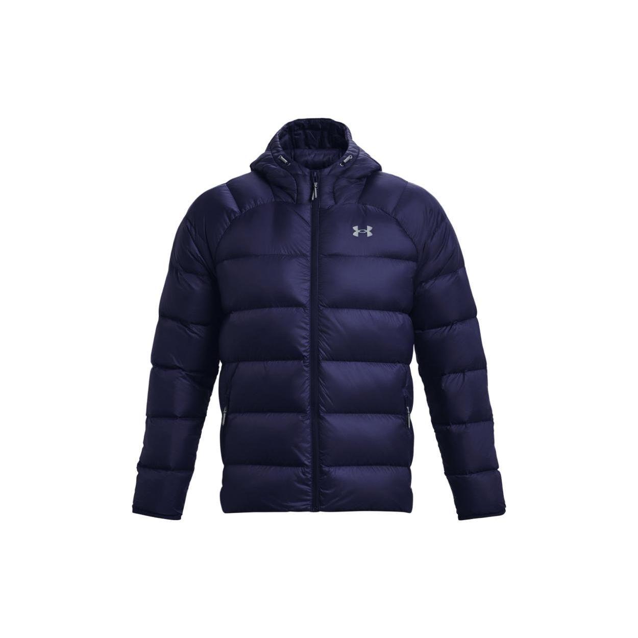 Under Armour Solid Color Hooded Long Sleeve Zip Jacket Men jackets Blue 1372651-410 L