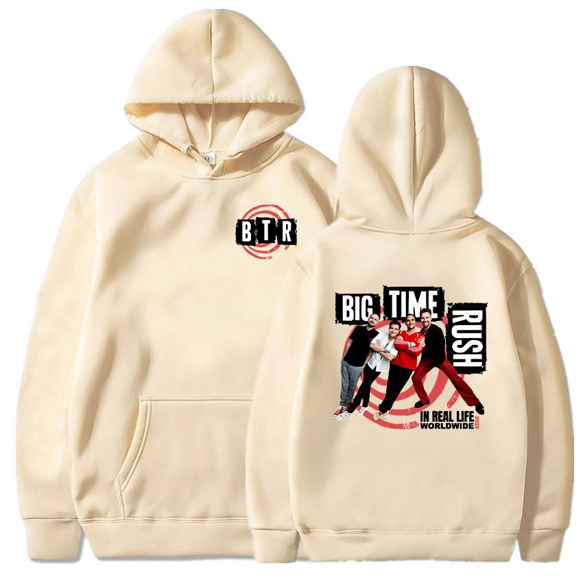Trendy discount BTR IN REAL LIFE WERELDWIJD 2025 TOUR HOODIE Big Time Rush Band Mode Sweatshirts Met Capuchon Lange Mouw Heren Pullovers Streetwear M
