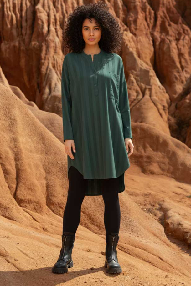 WiDDA Damen vegan Tunika Komfi Green Lines