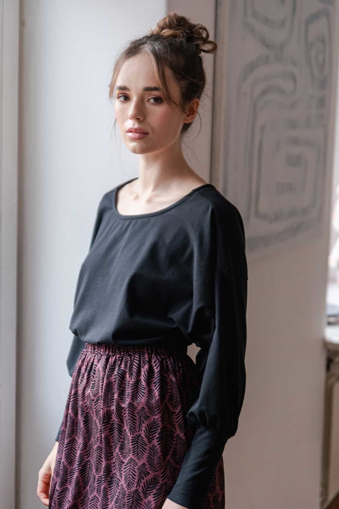 WiDDA Damen vegan Langarm Ava Schwarz