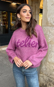 Jurkjes Gebreide Atelier Sweater Mauve