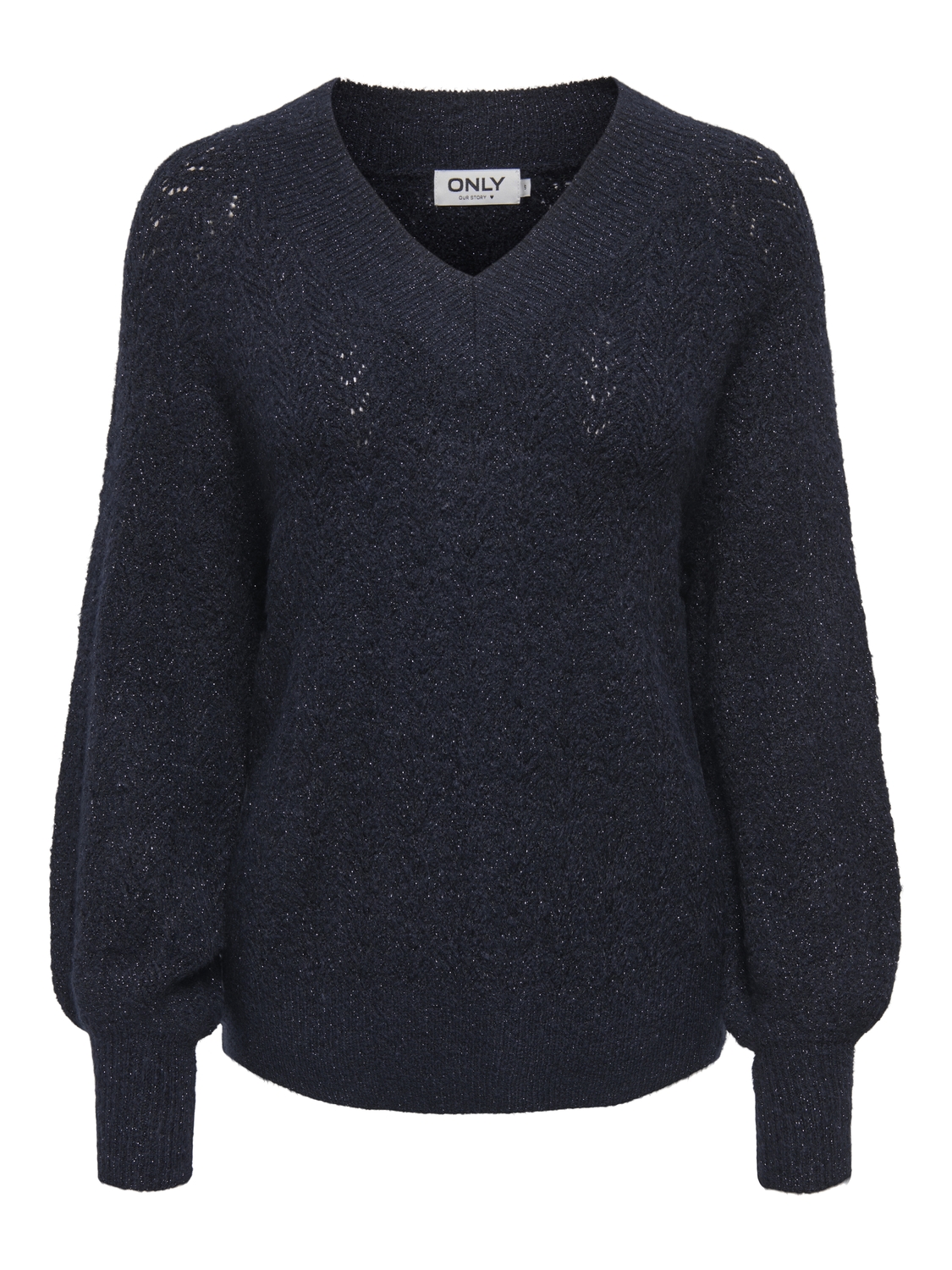 Only Onllucilla Ls Glitter V-neck Knt