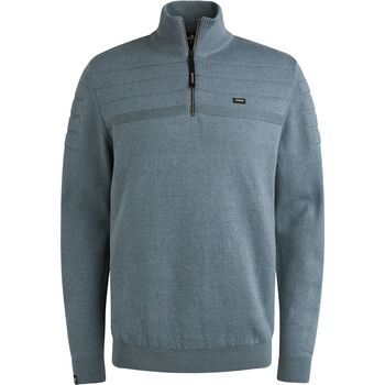 Vanguard Trui  Trui Half Zip Structuur Lichtblauw