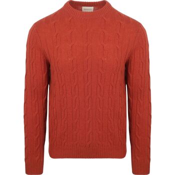 Gant Trui  Pullover Crewneck Lambswool Cable Modern Rust