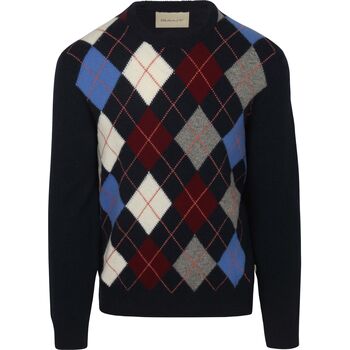Gant Trui  Pullover Wool Blend Argyle Navy