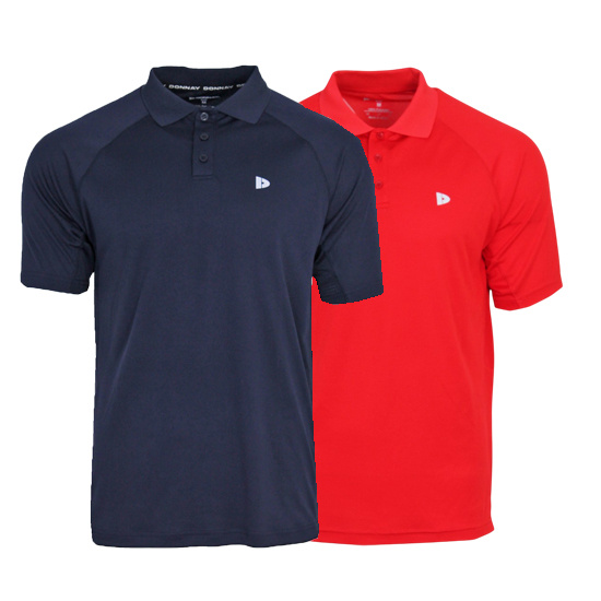 Donnay Donnay Heren - 2-Pack - Sport Polo Bjorn - Navy & Poppy Red