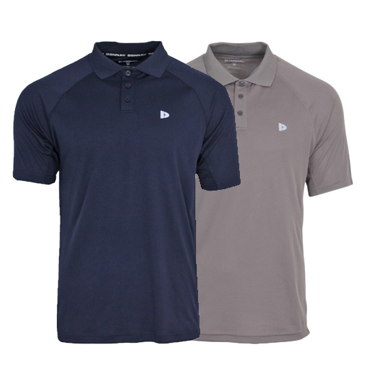 Donnay Donnay Heren - 2-Pack - Sport Polo Bjorn - Navy & Steel Grey